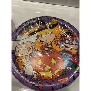 Vtg 90s 4 Packages Rugrats Halloween 9" Paper Plates Design Ware 32‎ Plates